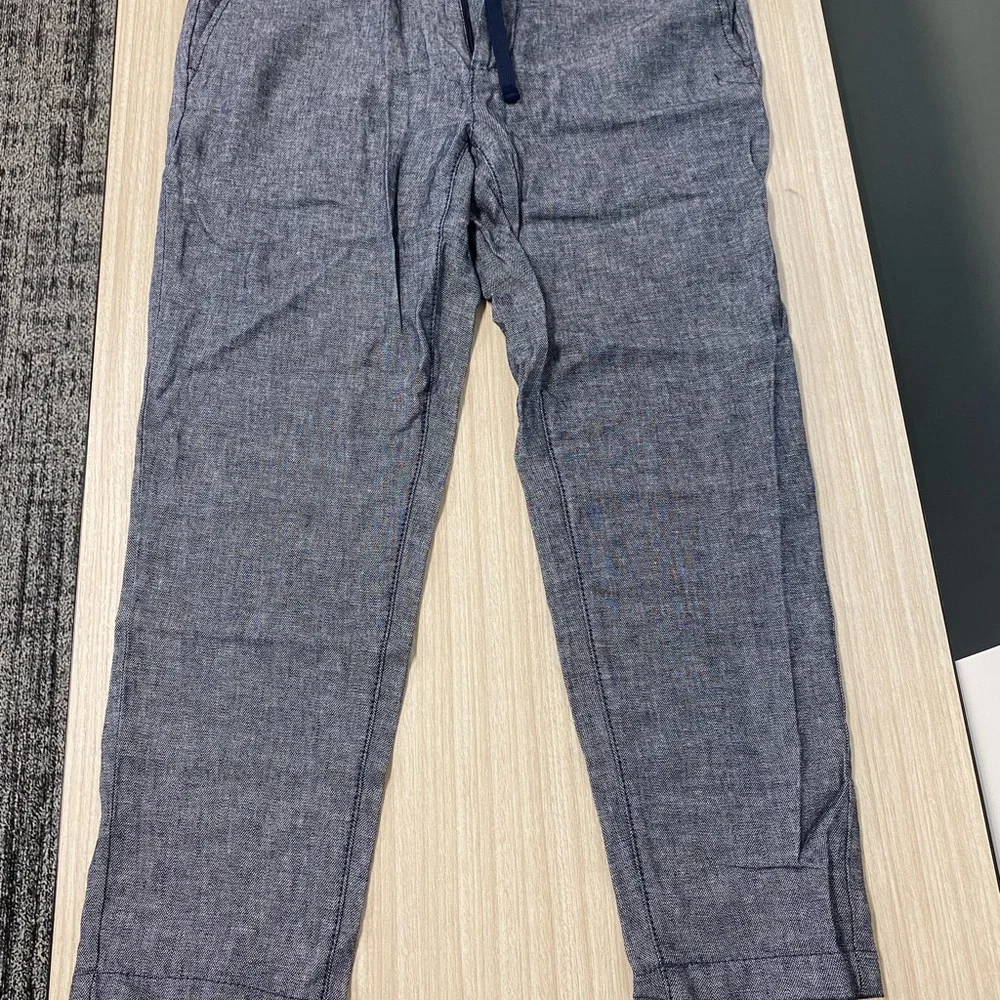 Banana Republic Men's Blue Linen-Blend Athletic pants